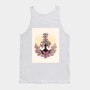 Japanese Art - Gold Tree Tank Top